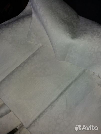 Лён жаккардовый, бязь белая, скатерти