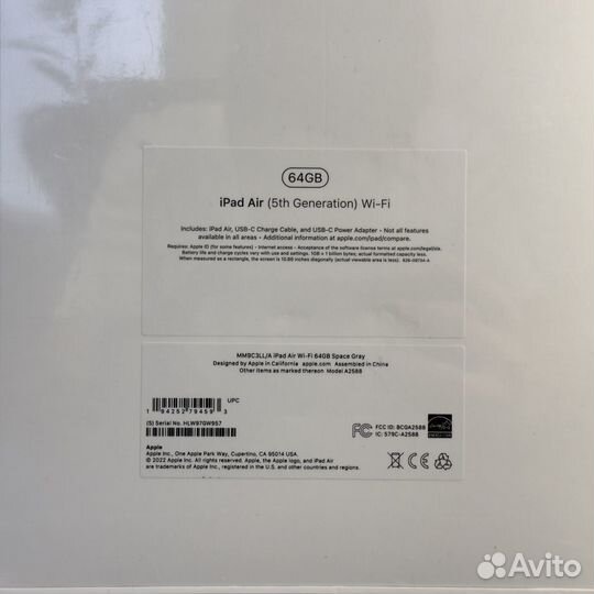 Новый Apple iPad Air 5 (2022) M1 64gb Space Gray