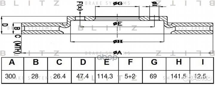 Диск пер.KIA ceed II, soul II 12 BS0467 Blitz