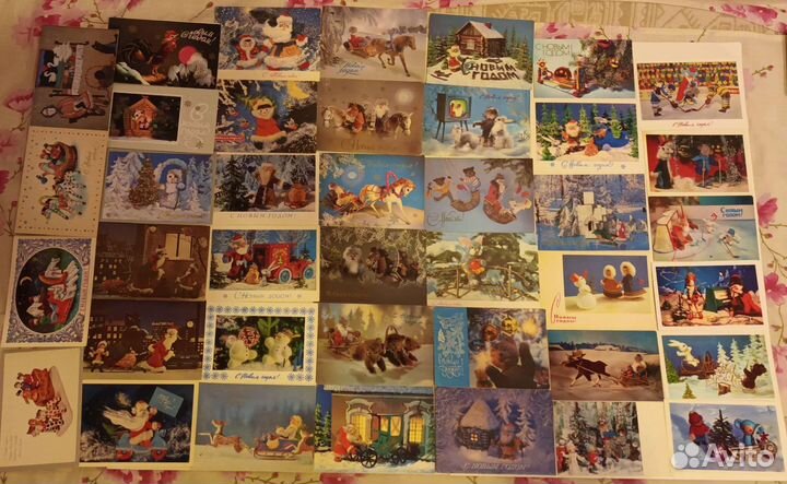 Открытки советские СССР нг 4, палех, куклы