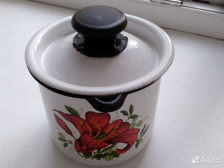 Кофейник, молочник эмалированный