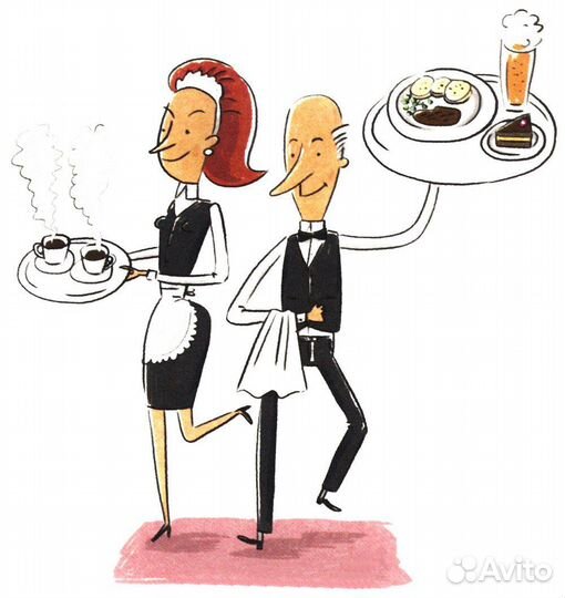 Официант в ресоран в аэропорт Домодедово (Мо)