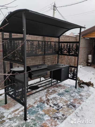 Мангал с крышей