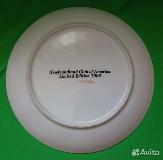 Тарелка фарфор, США Ньюфаундленд Ландсир Собака