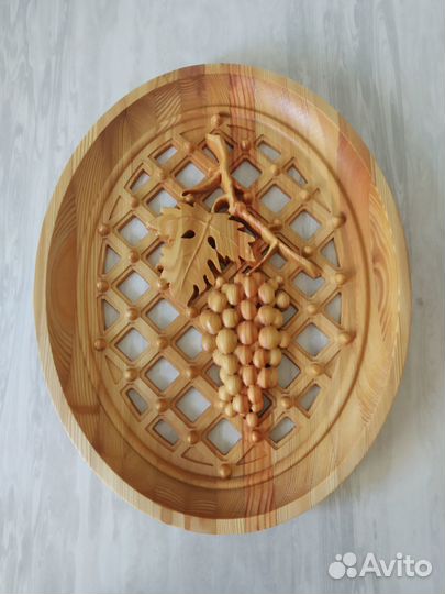 Доска для подачи блюд Тарелка резная деревянная