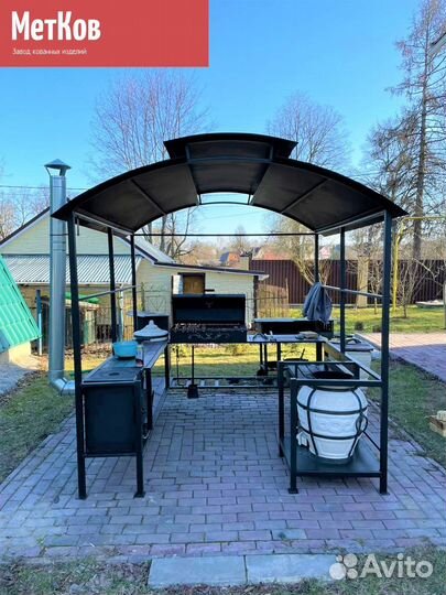 Мангал лофт с крышей