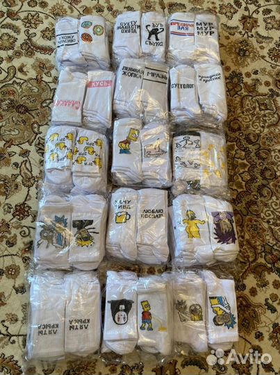 Носки с принтом с картинками унисекс