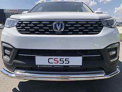 Защита переднего бампера двойная Changan CS55 18г