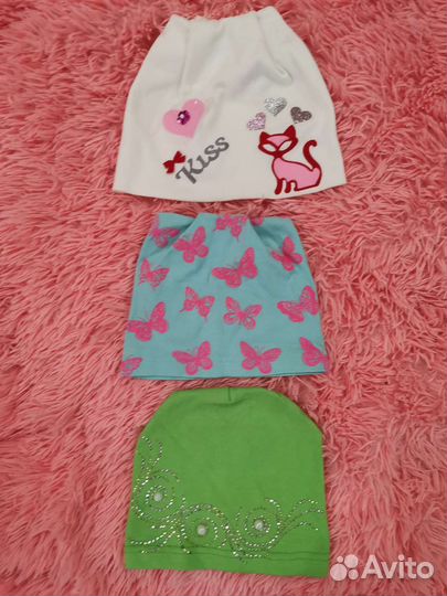 Шапки трикотажная для девочки 48-50