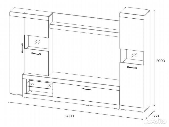 Стенка в гостиную новая 2,8м