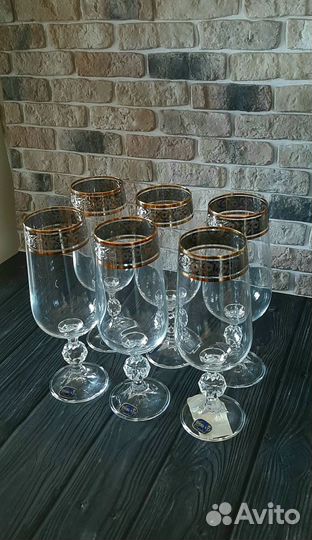 Фужеры высокие /Богемия 280мл новые