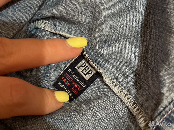 Джинсовая рубашка 80 + лосины 80