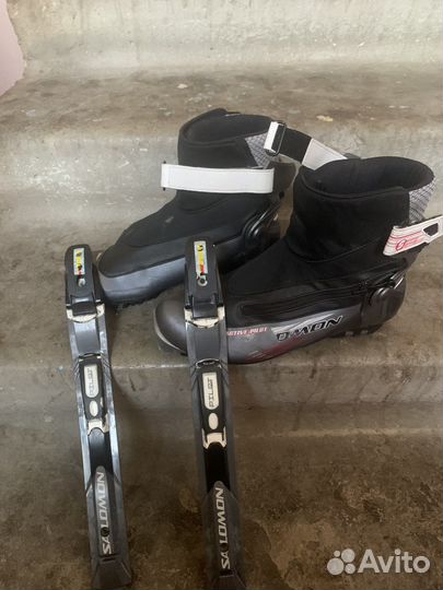 Ботинки коньковые солом+ крепления