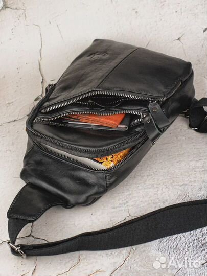 Сумка кожа черная мужсkая