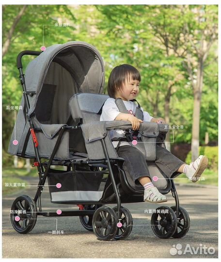 Коляска прогулочная для двойни/погодок