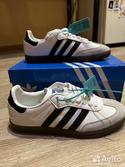 Кроссовки adidas samba og белые 7uk оригинал