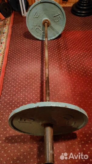 Лавка универсальная со штангой, гантели, блины