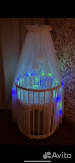 Детская кроватка трансформер круглая 8в1