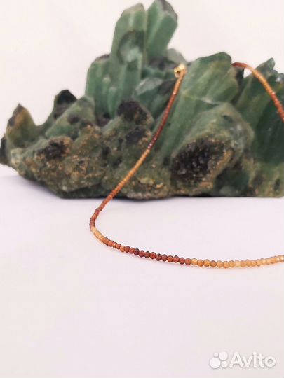 Бусы из натурального спессартина