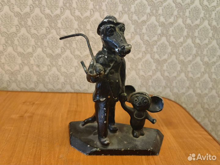 Крокодил Гена и Чебурашка статуэтка из металла