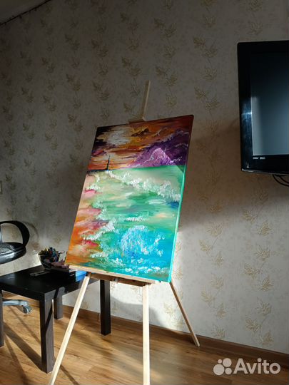 Картина маслом на холсте море