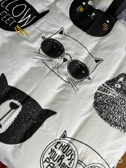 Белье постельное с котиками египеткий хлопок