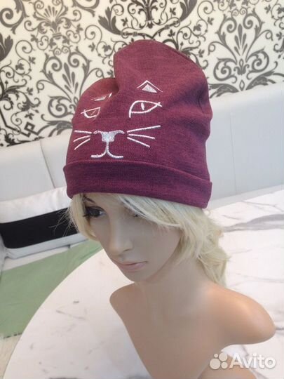 Шапка с кошкой