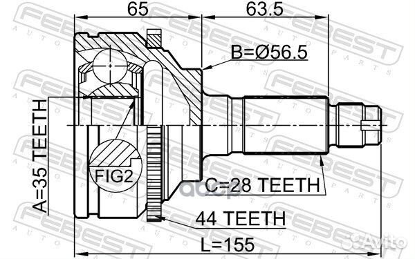 ШРУС наружный 35x56.5x28 (mazda MPV LW 1999-200