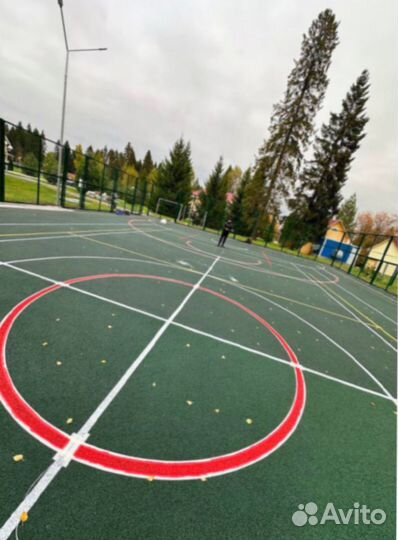 Покрытие площадок резиновой крошкой