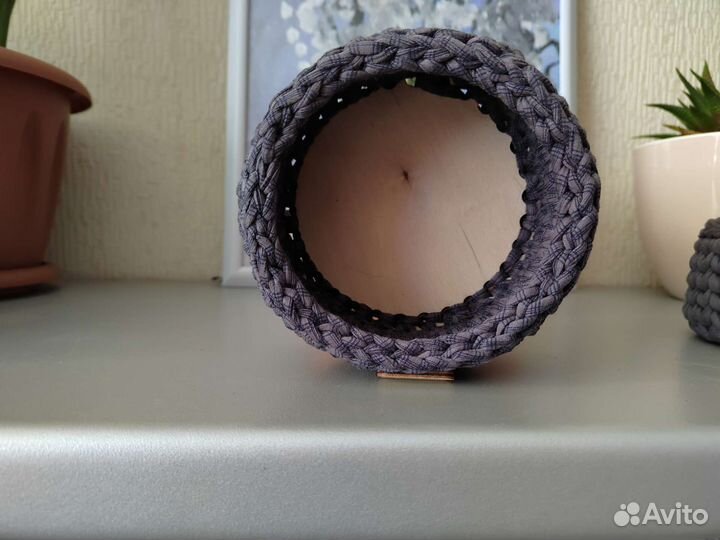 Корзинки из трикотажной пряжи, ручная работа