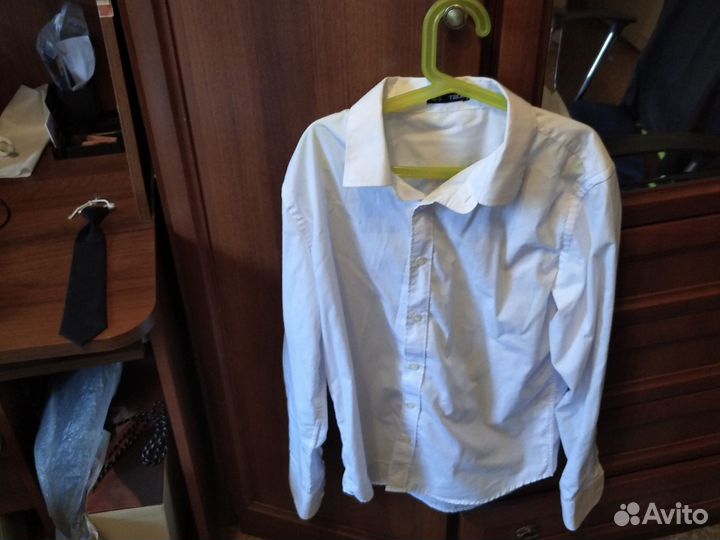 Рубашка белая детская размер 46 S для школы
