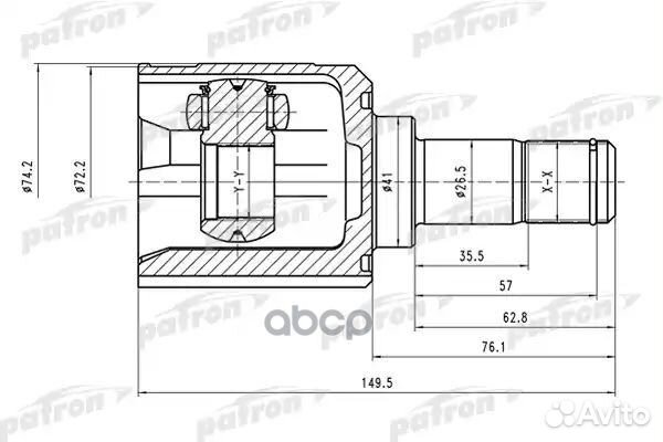 ШРУС внутренний правый 25x41x29 mitsubishi lanc