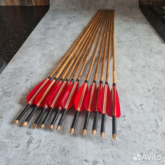 Стрелы для лука 12 штук, бамбуковые