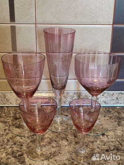 Бокалы цветное стекло СССР