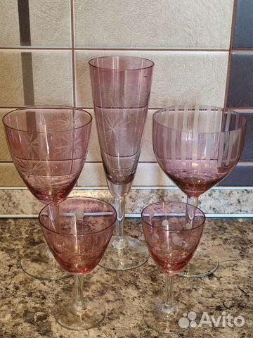 Бокалы цветное стекло СССР