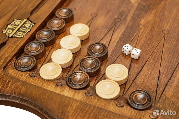 Нарды и шашки резные Самсон 61 х 62 см бук Армения 62713