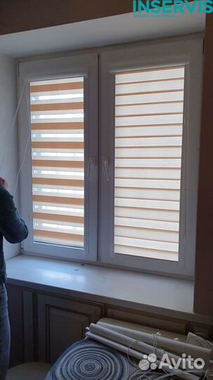 Рулонные шторы зебра на пластиковые