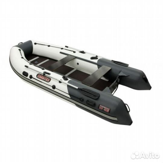 Лодка пвх Посейдон Касатка-385 Sport серый/черный