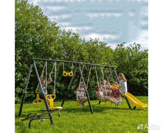 Детский комплекс качели, качели-балансир, горка