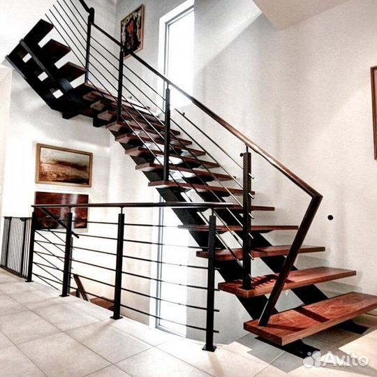 Лестница прямая дизайн 4541