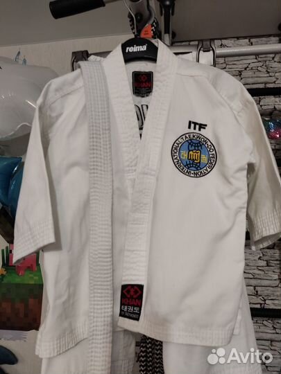 Добок ITF, шлем, футы, перчатки для ребенка