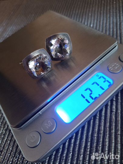 Запонки серебро СССР с горным хрусталём