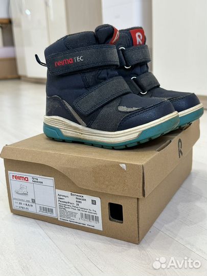 Зимние ботинки детские для мальчика reima, 25