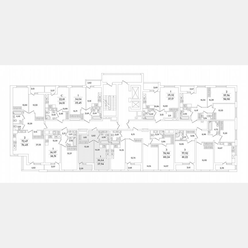 1-к. квартира, 37,9 м², 12/17 эт.