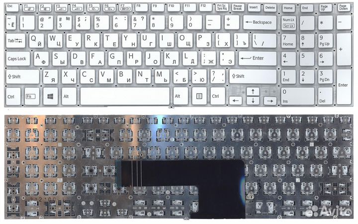 Клавиатура для ноутбука Sony SVF15 SVF152 белая с
