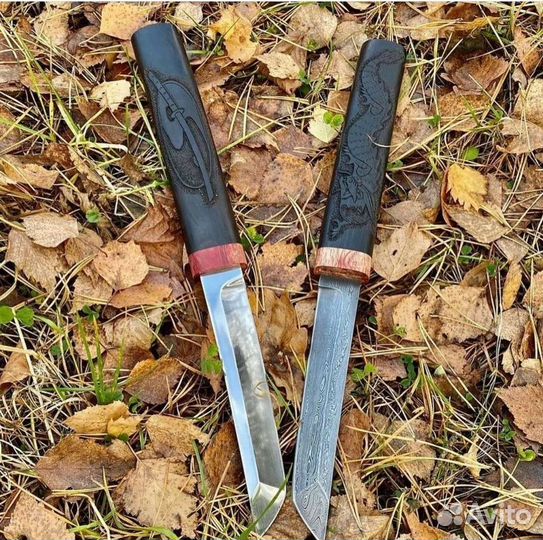 Нож ручной работы м390 и Дамаск