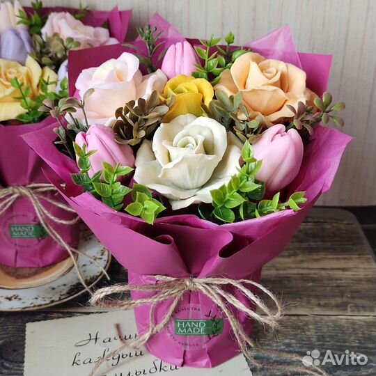 Букет из мыла,розы из мыла