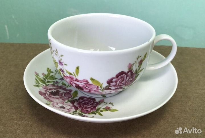 Чашка с блюдцем, фарфор