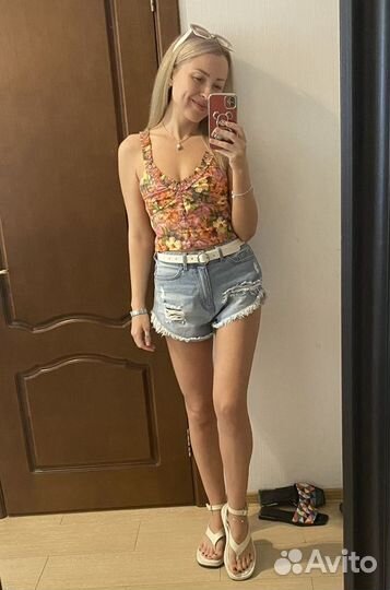 Топ Zara хлопок розовый s майка кроптоп