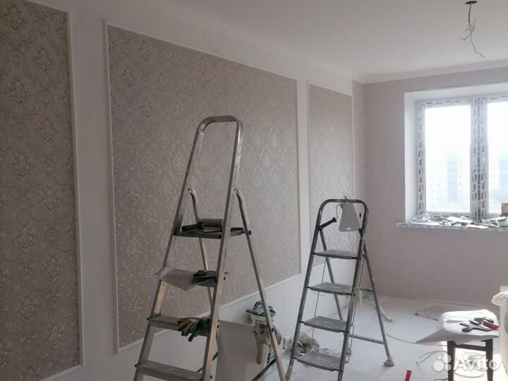 Поклейка обоев Шпаклевка стен